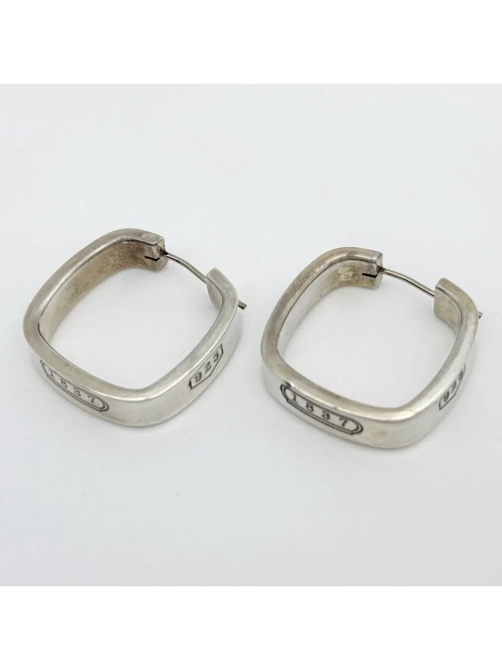 Tiffany & Co Earrings Square Hoop 925 Sterling Silver